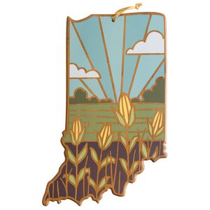 Indiana State Shaped Serving & Cutting Board w/Artwork by Summer Stokes