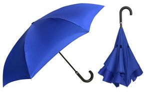 Inverted / Reversed Double Layer Straight Umbrella with Curved Handle