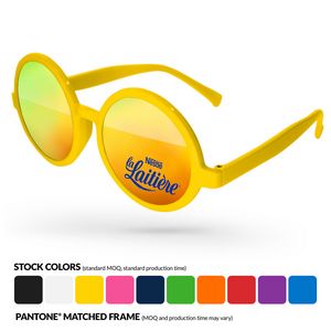Iris Mirror Promotional Sunglasses W/ 1 Color Lens Imprint