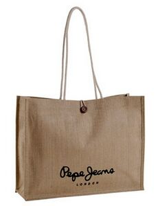 Jute Shopper Tote Bag with Rope Handles
