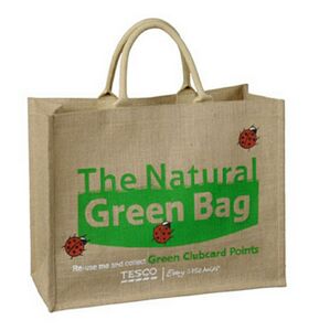 Jute Shopper Tote Bag
