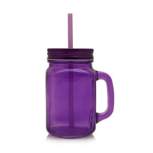 Kathleen Mason Jars with Straw - 15 Oz.