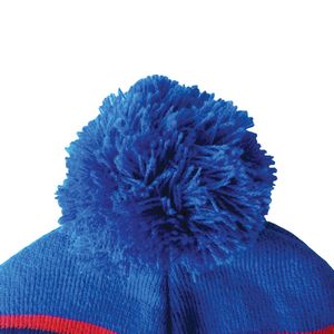 Knit Beanie with Pom and Ribbed Cuff (No Logo)