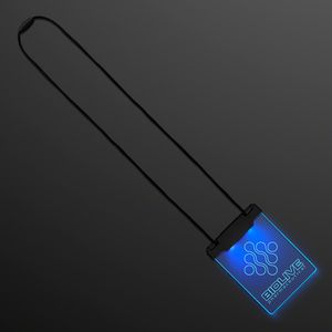 LAZER ENGRAVED - Blue Space Glow Light Badge Necklace