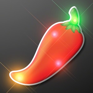 LED Chili Pepper Blinky Light Pins - PRINTED