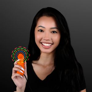 LED Mini Fans with Orange Handles - BLANK