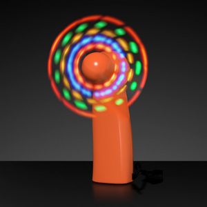 LED Mini Fans with Orange Handles - PRINTED