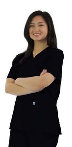 Ladies Mock Wrap Scrub Top
