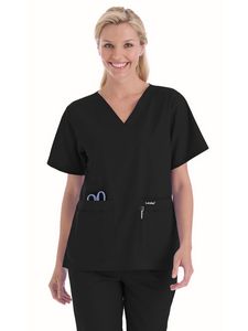Landau - Essentials - Women's 4-Pocket Durable V-Neck Top