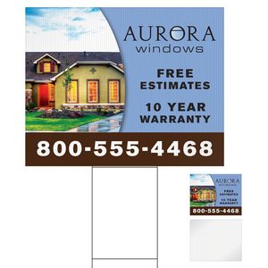 Large Corrugated Yard Sign - Full Color - 1 Side