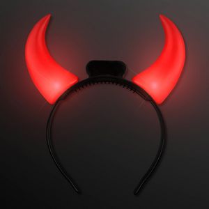Large Devil Horns Light Up Headbands - PRINTED