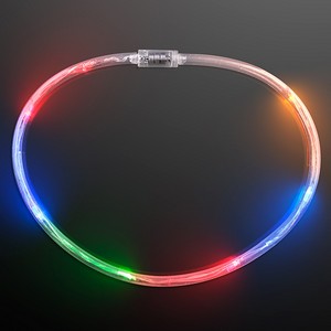 Light Up Flashing Multicolor Tube Necklaces - PRINTED
