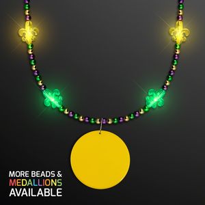 Light Up Fleur de Lis Jewelry With Yellow Medallion - PRINTED
