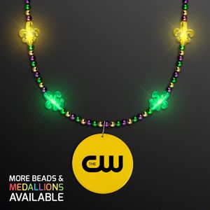 Light Up Fleur de Lis Jewelry With Yellow Medallion - PRINTED