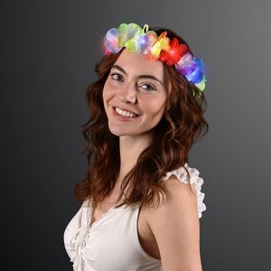 Light Up Rainbow Flower Headbands - BLANK