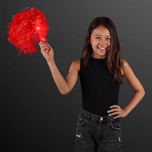Light Up Team Spirit Red Pom Poms - BLANK