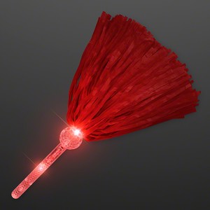 Light Up Team Spirit Red Pom Poms - PRINTED