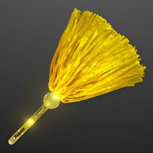 Light Up Team Spirit Yellow Pom Poms - PRINTED