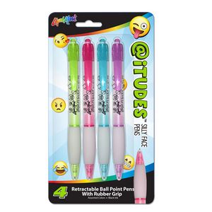 Liqui-MarkÂ® @iTUDESâ„¢ Emoji Silly Face Retractable Ballpoint Pen (4-Pack )