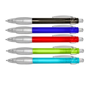 Liqui-MarkÂ® ICE - Frosted Translucent Retractable Ballpoint Pen w/Rubber Grip