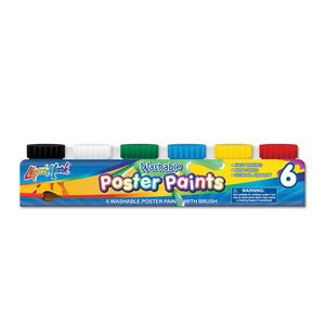 Liqui-MarkÂ® Set of 6 Washable Poster Paints w/Brush - Classic colors