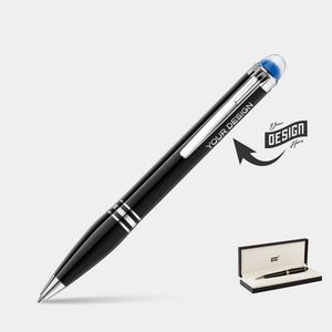 MONTBLANCÂ® Starwalker Luxury Ball Point Blue Translucent Dome Pen w/ Gift Box