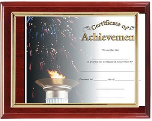Mahogany Gloss Slide In Certificate Plaque-8.5x11" Doc
