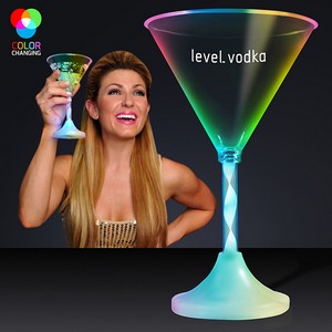 Martini LED Spiral Stem Glass - PRINTED