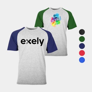 Men's Contrast Raglan Short Sleeve Baseball Tee