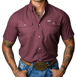 Men's Ferrell® Printed Short Sleeve Snap Shirt