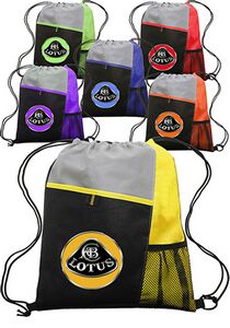 Mesh Pocket Drawstring Backpacks