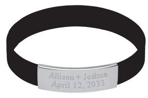Metal Plate Silicone Wristband