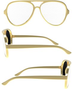 Metallic Aviator Sport Pinhole Sunglasses