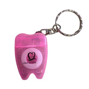 Mini Tooth Shape Dental Floss Keychain
