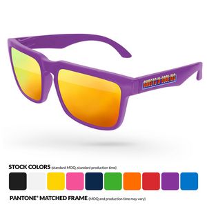 Mirror Heat Sunglasses W/ Full Color Temple Imprint