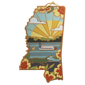 Mississippi State Shaped Serving & Cutting Board w/Artwork by Summer Stokes