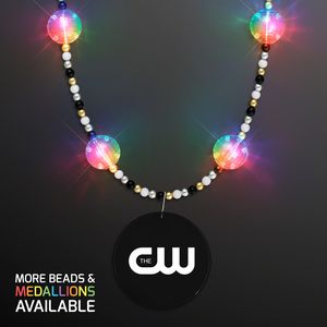 Multicolor Light Beads with Black Medallion - PRINTED