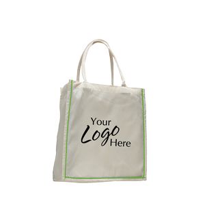 Natural Fancy Shopper Bag w/6" Gusset (15"x16"x6")