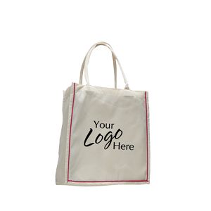 Natural Fancy Shopper Bag w/6" Gusset (15"x16"x6")