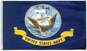 Navy 3' x 5' Outdoor Nylon with Heading and Grommets