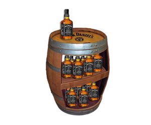 Oak Barrel Liquor Display