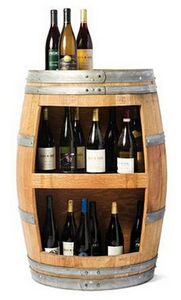 Oak Barrel Wine Cabinet