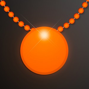 Orange LED Circle Badge with Beads - PRINTED