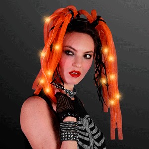 Orange LED Noodle Headbands - BLANK