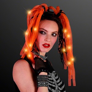 Orange LED Noodle Headbands - PRINTED