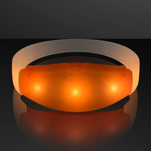 Orange LED Steady Illumination Stretch Bracelet - BLANK