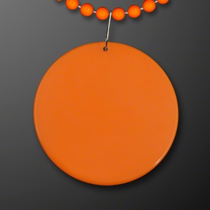 Orange Medallion with Beaded Necklace (Non Light Up) - PRINTED
