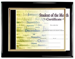 Piano Black Slide In Certificate Plaque-8.5x11" Doc