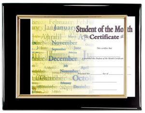 Piano Black Slide In Certificate Plaque-8x10" Doc