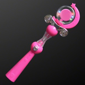 Pink LED Spinning Princess Wands - PRINTED